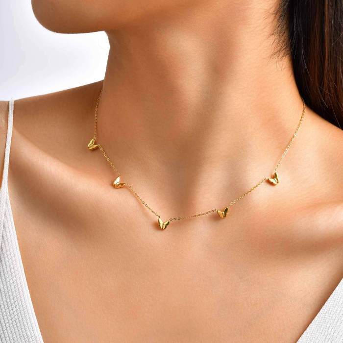 Wholesale Stainless Steel Butterfly Necklace