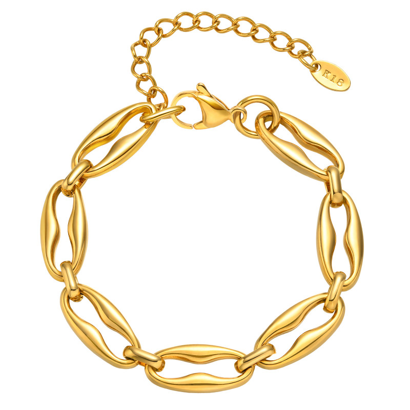 Wholesale Stainless Steel Chunky Gold Bracelet