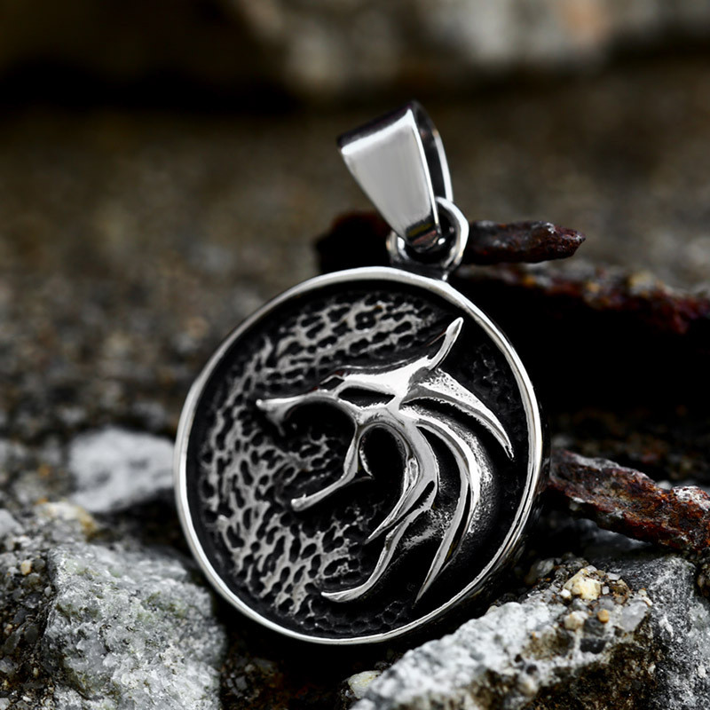 Wholesale Stainless Steel New Hip Hop Men's Wolf Head Pendant