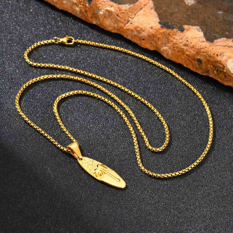 Wholesale Stainless Steel Coconut Tree Necklace