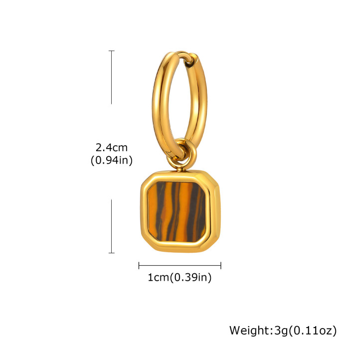 Wholesale Stainless Steel Tiger Eye Earrings