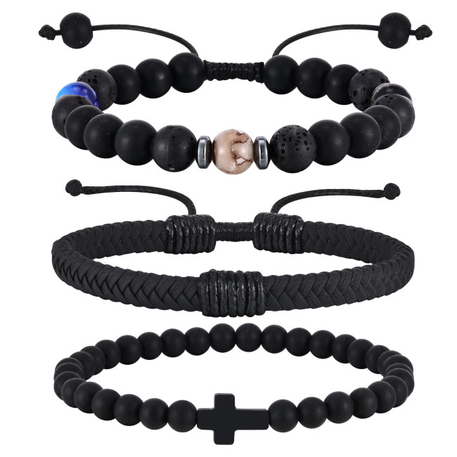 Wholesale Agate Beads Volcanic Stone Stacking Bracelet
