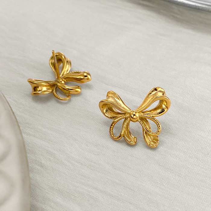 Wholesale Stainless Steel Bow Earrings