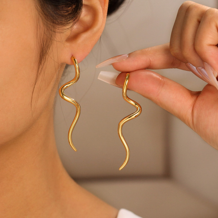 Wholesale Stainless Steel Snake Earrings for Women