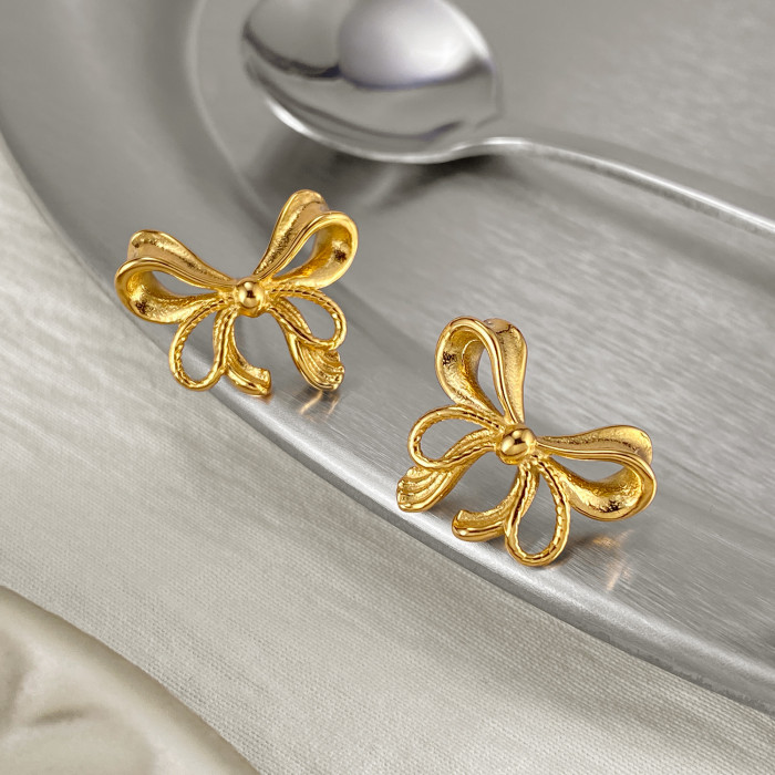 Wholesale Stainless Steel Bow Earrings