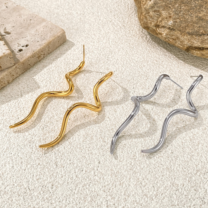 Wholesale Stainless Steel Snake Earrings for Women