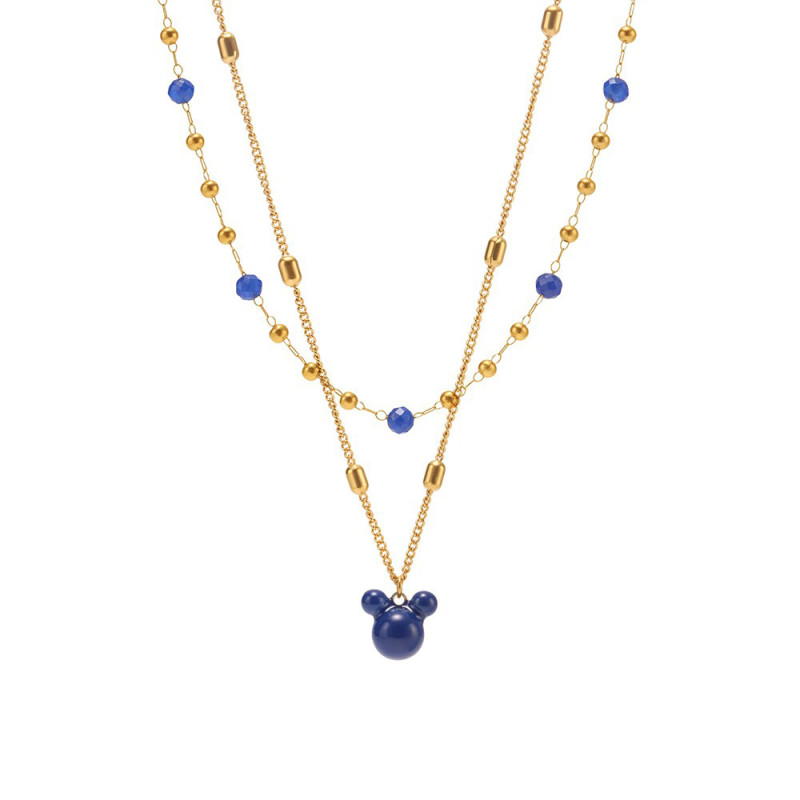 Wholesale Bear Double Layers Necklace