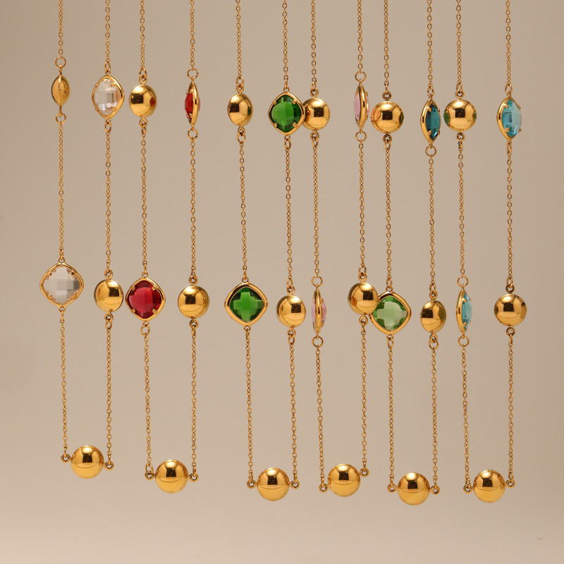 Wholesale Stainless Steel Czech Glass Long Necklace