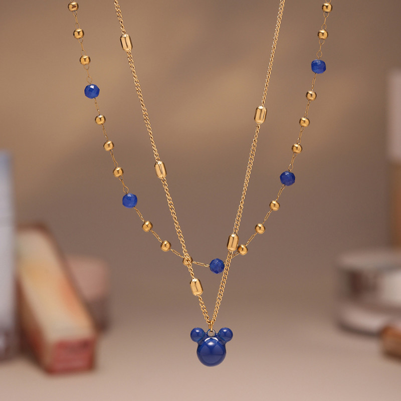 Wholesale Bear Double Layers Necklace