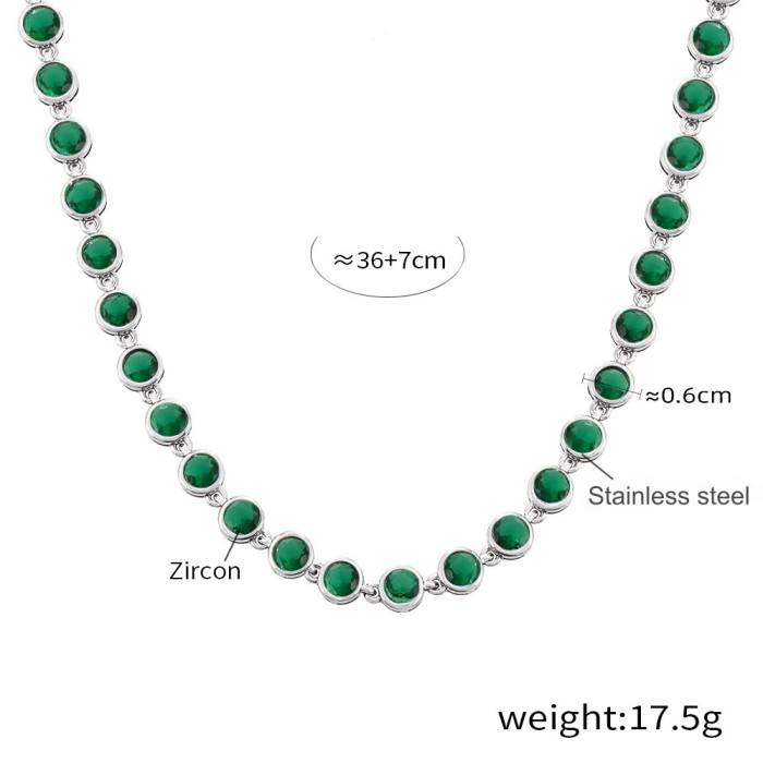 Wholesale 3A Zirconia PVD Plated Stainless Steel Jewelry Set