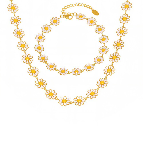 Wholesale Stainless Steel Daisy Flower Jewelry Set