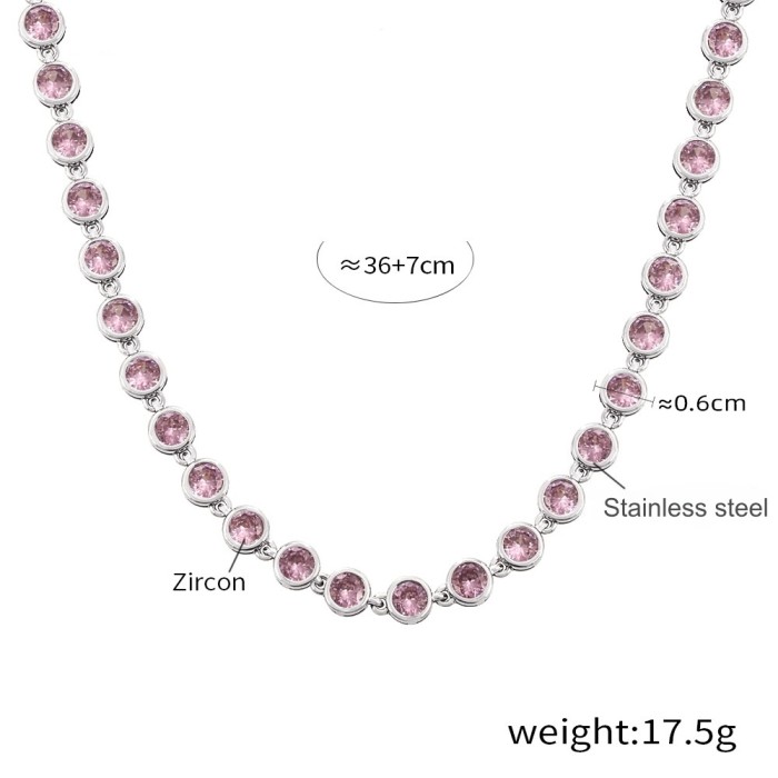 Wholesale 3A Zirconia PVD Plated Stainless Steel Jewelry Set