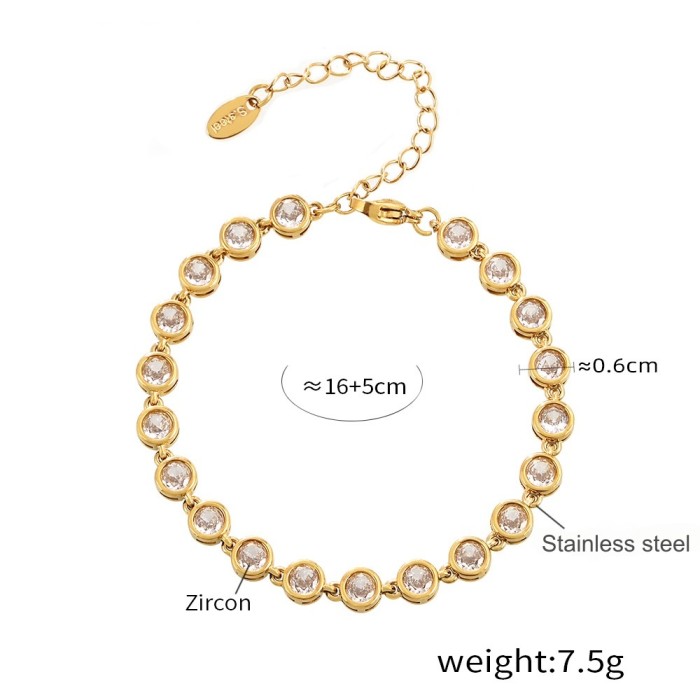 Wholesale 3A Zirconia PVD Plated Stainless Steel Jewelry Set