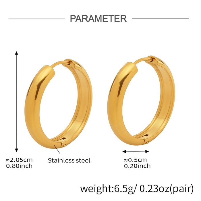 Wholesale  Stainless Steel 18K Minimalist Earrings
