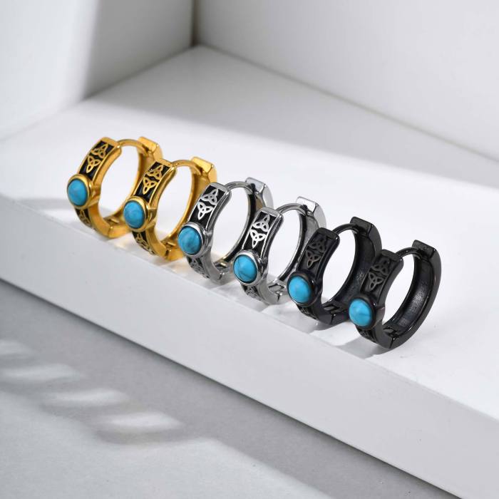 Wholesale Stainless Steel Celtic Turquoise Earrings