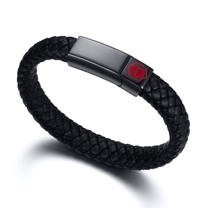 Wholesale Stainless Steel Medical Leather Bracelets