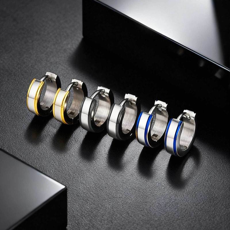 Wholesale Stainless Steel Simple Men's Earrings