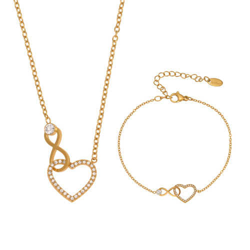 Wholesale Stainless Steel Infinity Love Bracelet Necklace