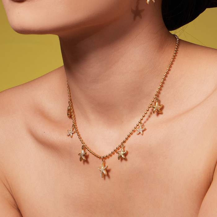 Wholesale Stainless Steel Starfish Jewelry Set