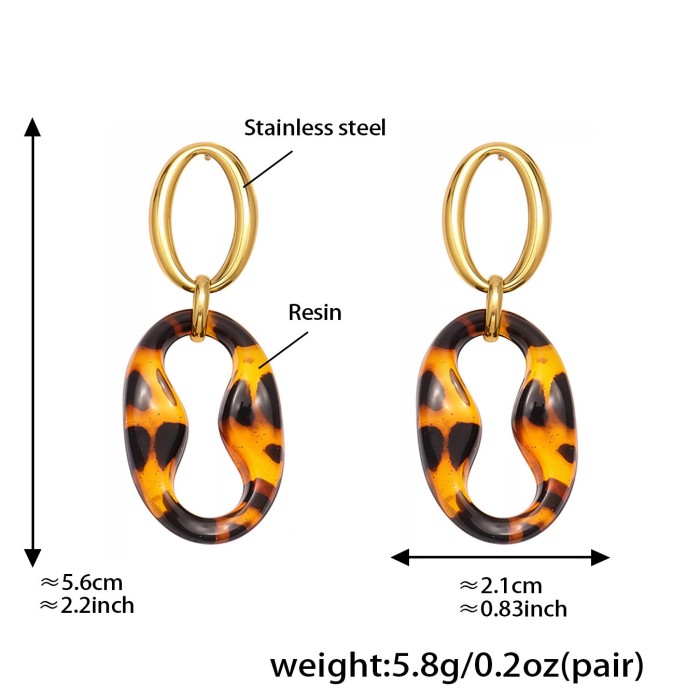 Wholesale Stainless Steel Resin Bean Jewelry Set