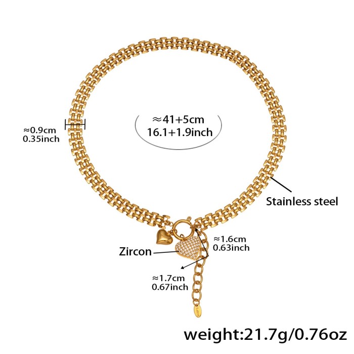 Wholesale Stainless Steel Love Zirconia Bracelet Necklace