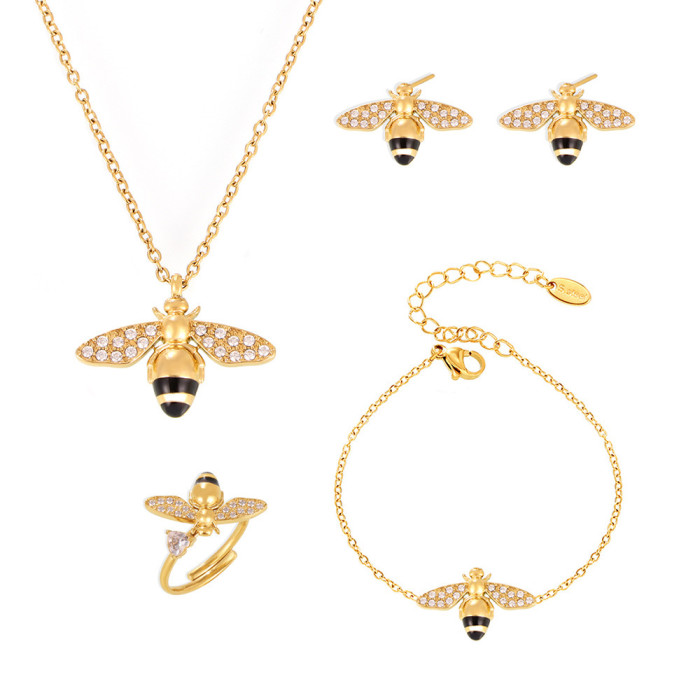 Wholesale Stainless Steel Bee Jewelry Set