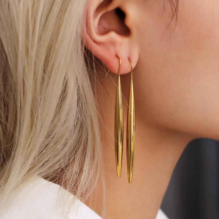 Wholesale Stainless Steel Tapered Drop Earrings