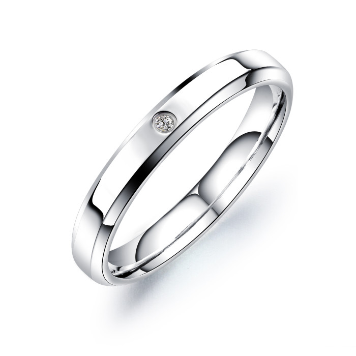 Wholesale Stainless Steel Wedding Ring and Engagement Ring Set