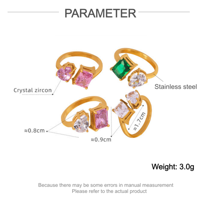 Wholesale Dual-Stone Stainless Steel Rings