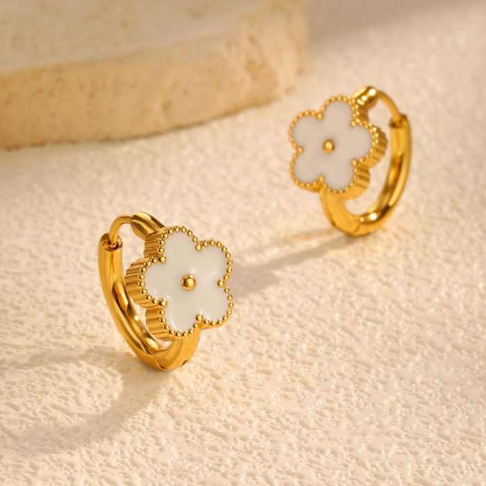 Wholesale Gold Hoop Earrings with Flower & Butterfly