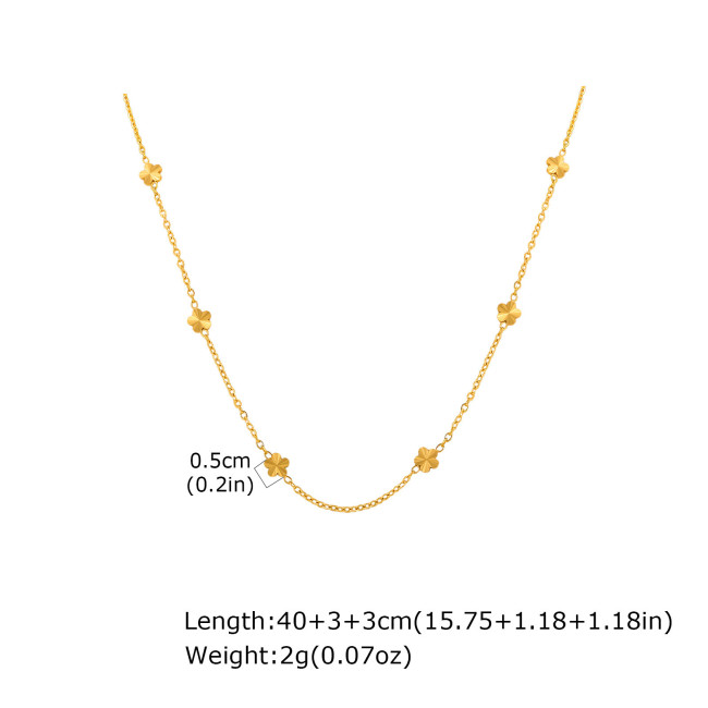Wholesale Delicate Gold Flower Chain Necklace
