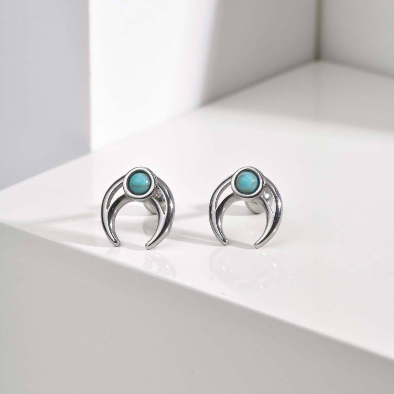 Wholesale Stainless Steel Crescent Stud Earrings
