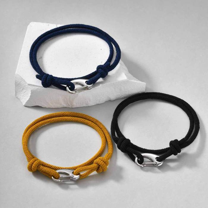 Wholesale Minimal Rope Knot Bracelet with Stainless Steel Clasp