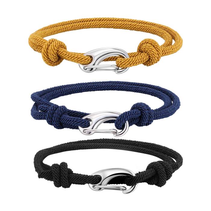 Wholesale Minimal Rope Knot Bracelet with Stainless Steel Clasp