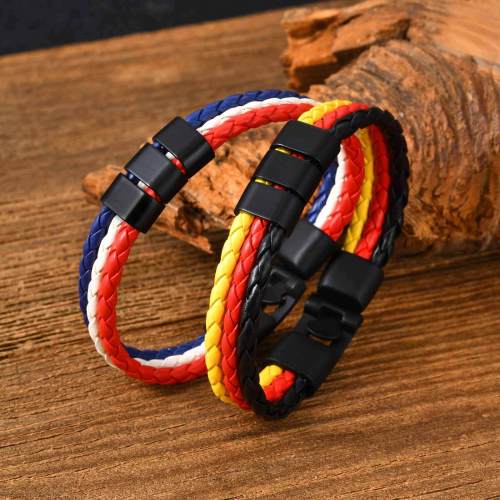 Multicolor Braided Leather Bracelet Wholesale
