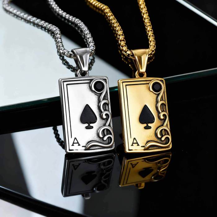 Wholesale Ace of Spades Necklace (Stainless Steel)