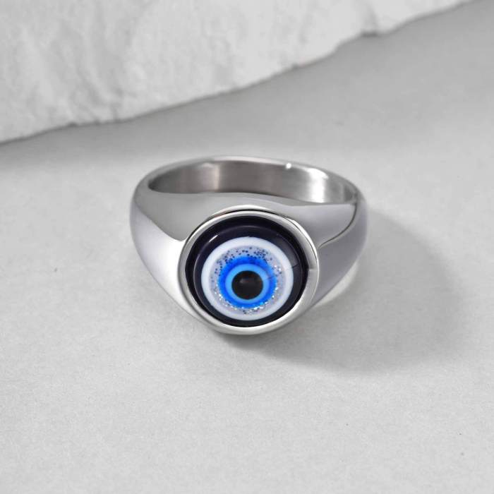 Stainless Steel Evil Eye Ring Wholesale
