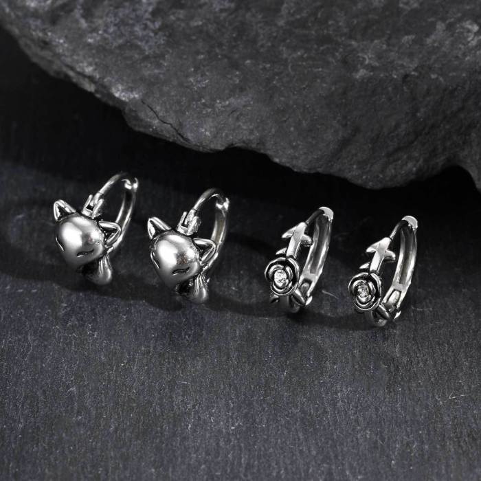 Cat Hoop Earrings Wholesale
