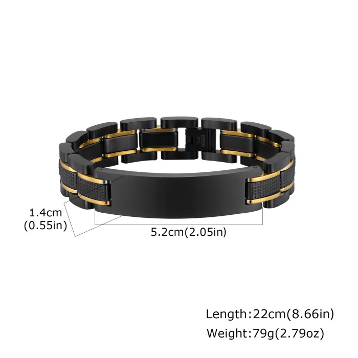 Stainless Steel Black Gold ID Bracelet Wholesale