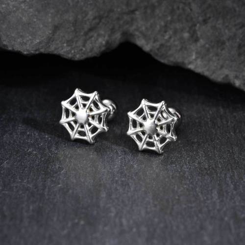 Stainless Steel Spider Web Stud Earrings Wholesale