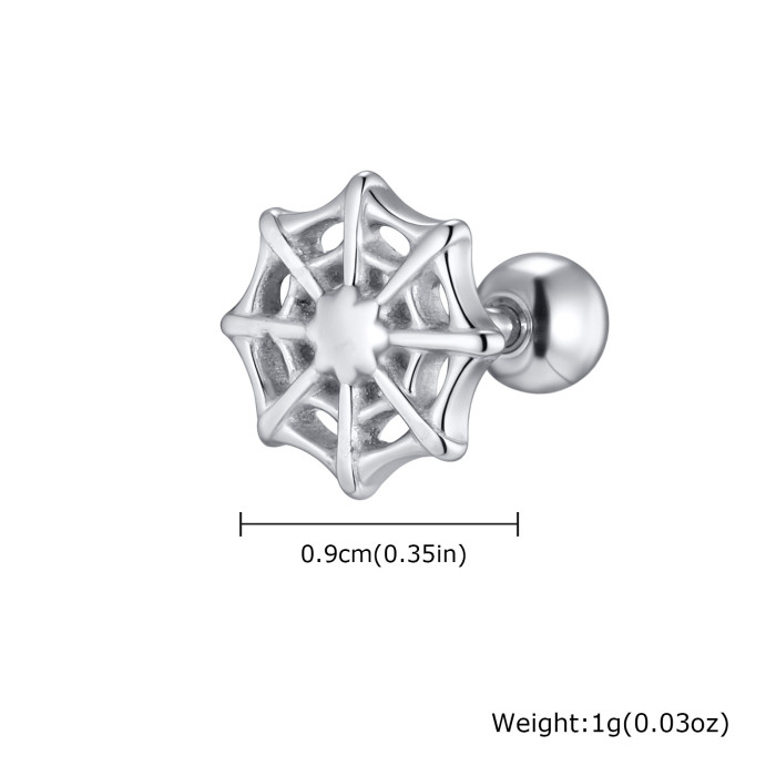 Stainless Steel Spider Web Stud Earrings Wholesale