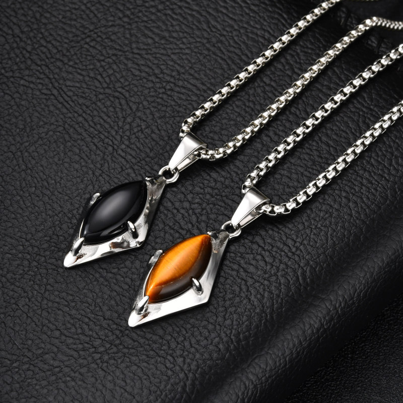 Stainless Steel Geometric Gemstone Pendant Wholesale