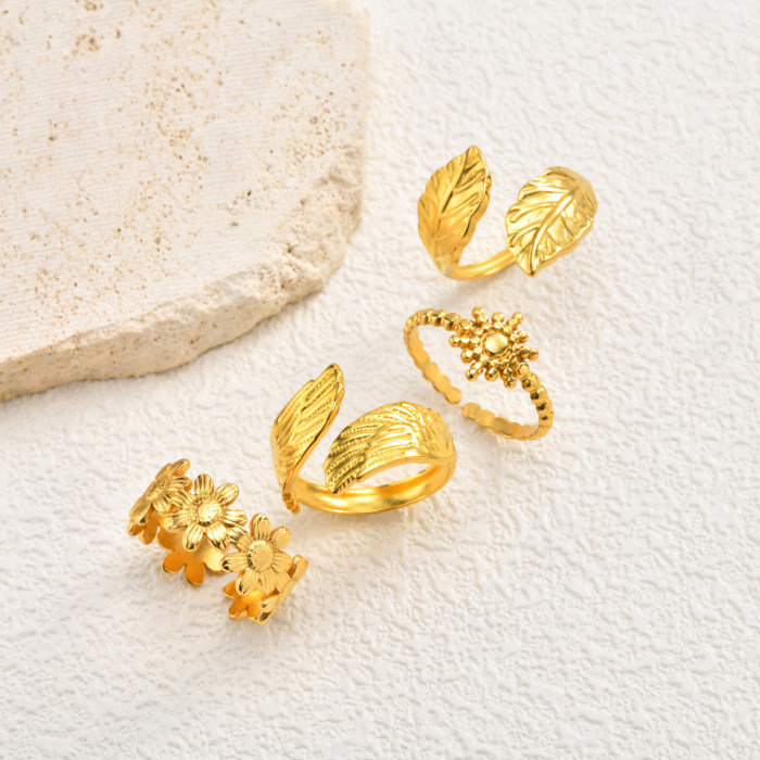 Wholesale Botanical Gold Open Ring Collection