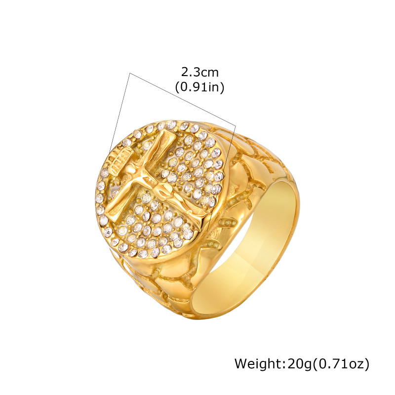 Men’s Christian Cross Stainless Steel Ring