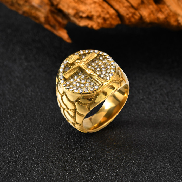 Men’s Christian Cross Stainless Steel Ring