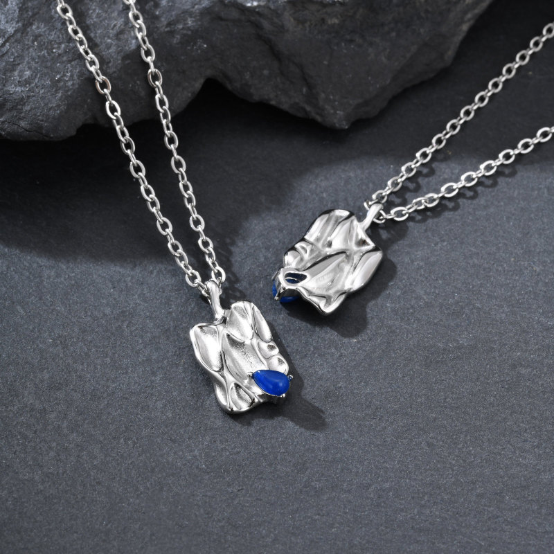 Men’s Stainless Steel Abstract Pendant Necklace