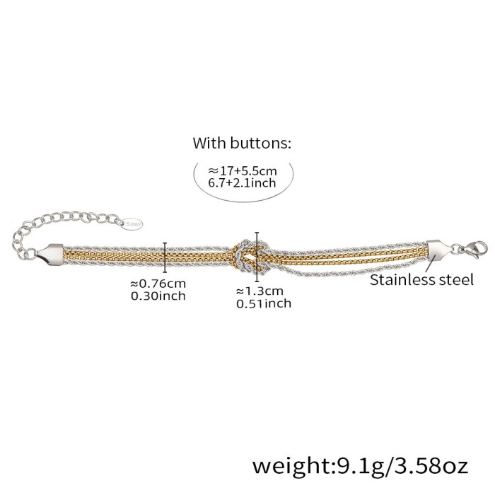 Wholesale Stainless Steel Knot Chain Bracelet