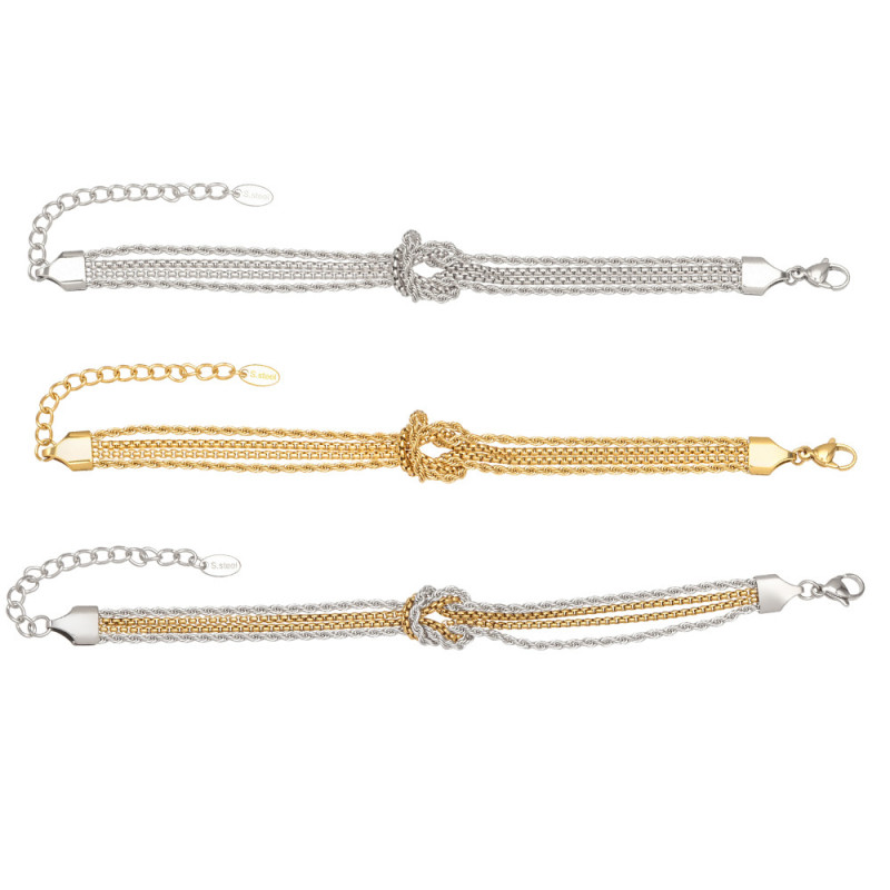 Wholesale Stainless Steel Knot Chain Bracelet