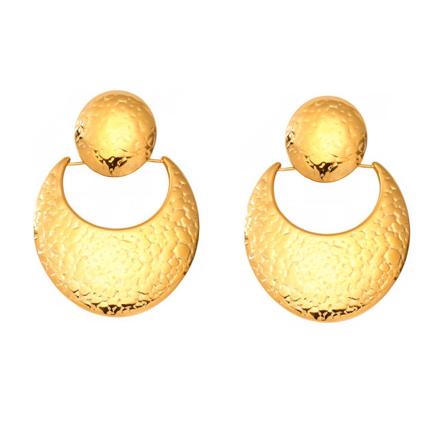 Wholesale Stainless Steel Hammered Drop Earrings