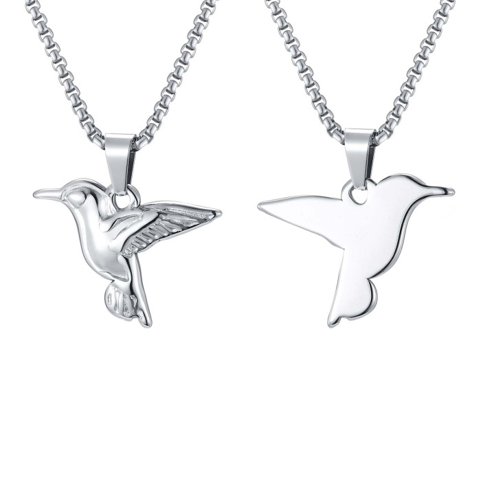 Wholesale Stainless Steel Hummingbird Pendant Necklace